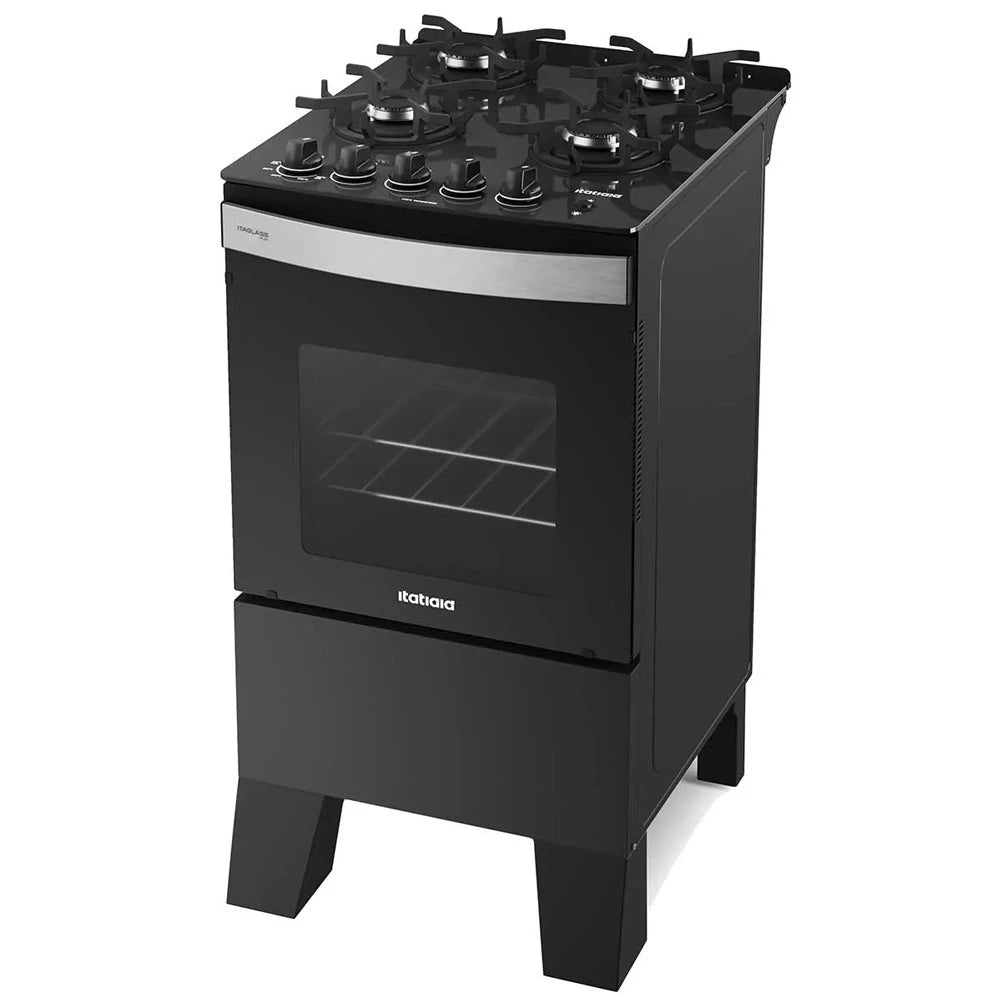 Fogão 4 Bocas Automático Bivolt Itaglass Plus Itatiaia Preto + BRINDE EXCLUSIVO - ULTIMAS UNIDADES 🚨