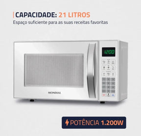 MICRO-ONDAS MONDIAL 21L 1200W + BRINDE EXCLUSIVO - ÚLTIMAS UNIDADES!🚨