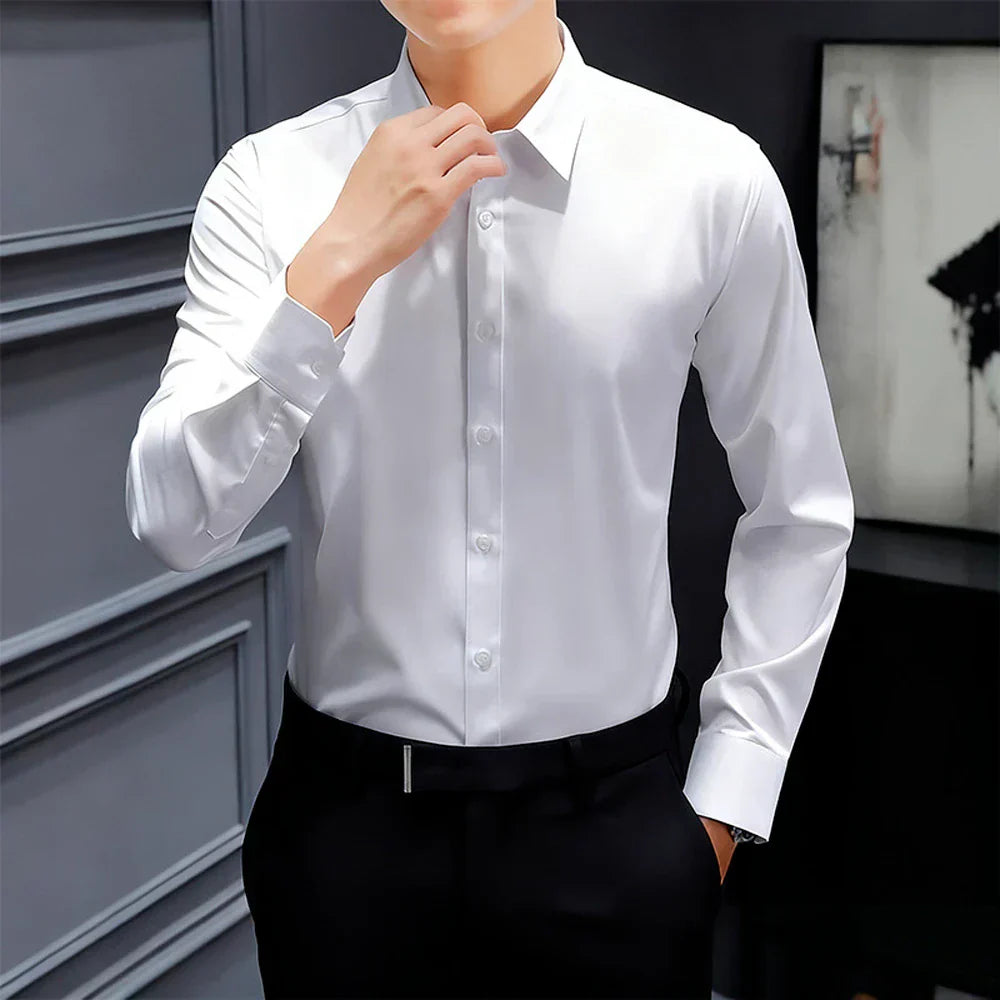 |Leve 5 Pague 3| Camisa Masculina Luxer em Seda Gelo e Manga Longa |Estilo Absoluto|