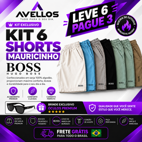 🚨[LEVE 6, PAGUE 3] KIT 6 SHORTS MAURICINHO HUGO BOSS + ÓCULOS DE BRINDE 🎁 !! QUEIMA DE ESTOQUE RESTAM APENAS 20 UNIDADES 🔥🔥
