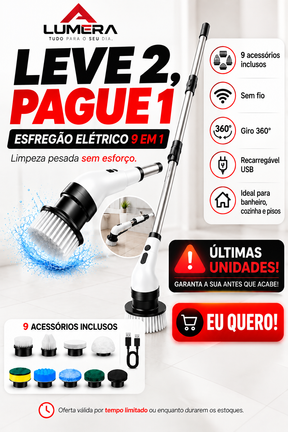 🚨 [LEVE 2, PAGUE 1] ESFREGÃO ELÉTRICO 9 EM 1 SEM FIO – LIMPEZA PESADA, GIRO 360° E RECARREGÁVEL | QUEIMA DE ESTOQUE: RESTAM APENAS 13 UNIDADES 🔥🔥