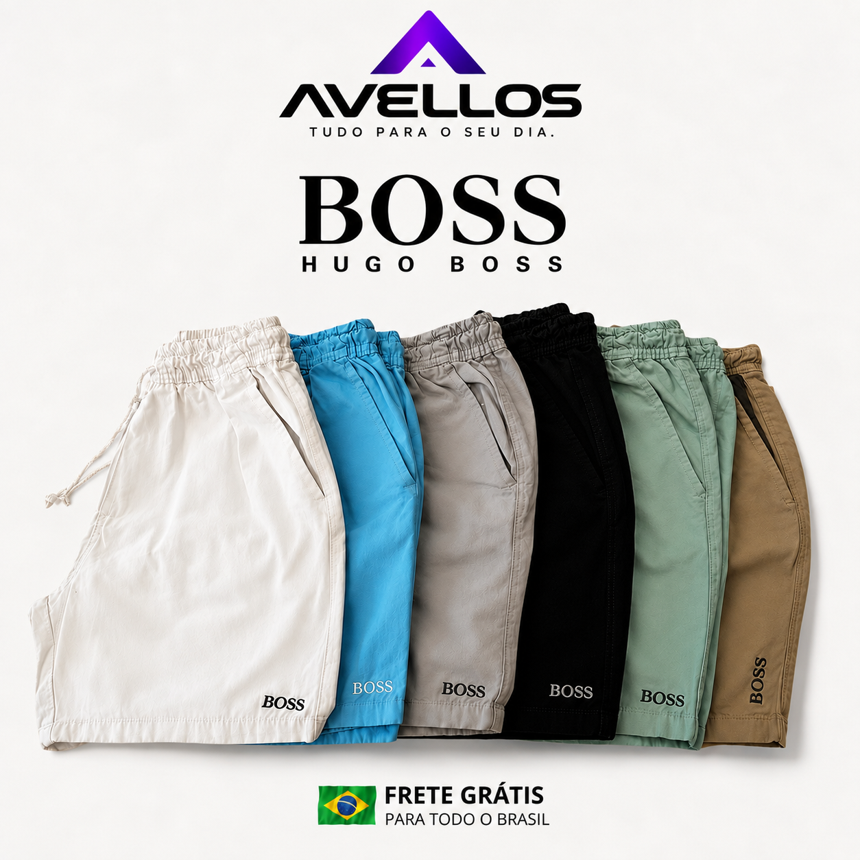 🚨[LEVE 6, PAGUE 3] KIT 6 SHORTS MAURICINHO HUGO BOSS + ÓCULOS DE BRINDE 🎁 !! QUEIMA DE ESTOQUE RESTAM APENAS 20 UNIDADES 🔥🔥