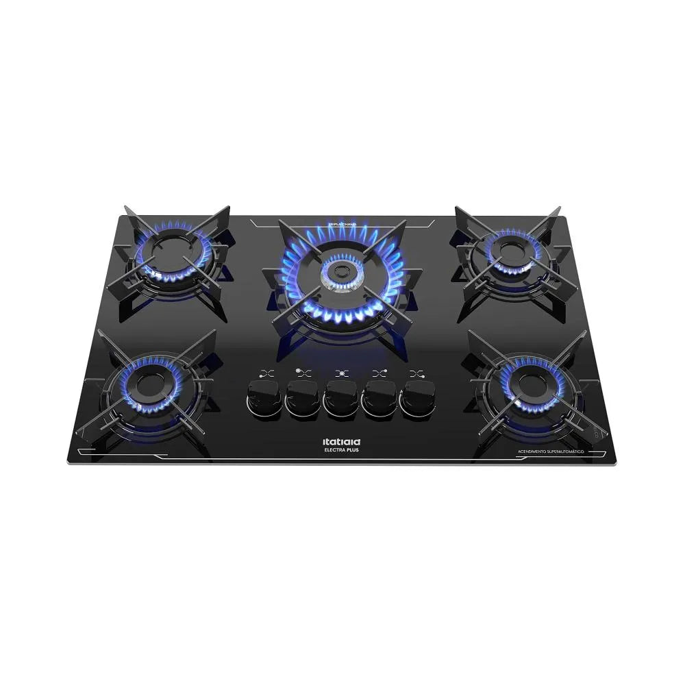 Cooktop 5 Bocas a Gás GLP Itatiaia Preto Electra Plus + BRINDE EXCLUSIVO - ULTIMAS UNIDADES 🚨